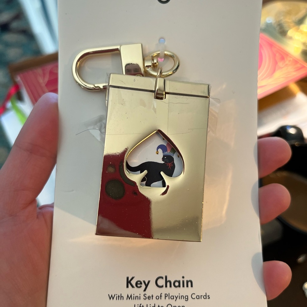 Kate Spade ♠️ Gold Key Chain with Playing Cards